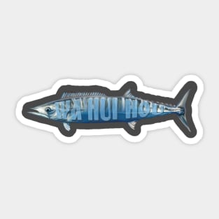 W A hui hou until we meet again wahoo fishing in Hawaii ono Sticker